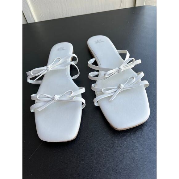 Wild Fable Kristen Bow Flat Sandals White Size 11 - Picture 12 of 16